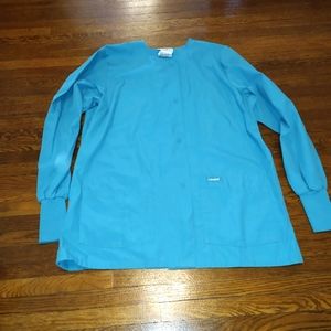 EUC Landau bright blue scrub jacket